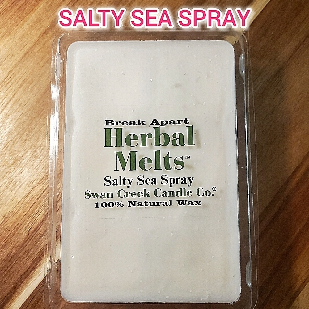 SALTY SEA SPRAY by SWAN CREEK CANDLE CO Herbal Melts 100% Natural Wax 5.25oz NWT